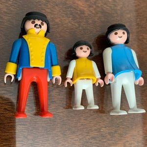 Geobra Vintage Klicky Dolls 1974 Father 1974 Mother 1981 Girl antique toy family
